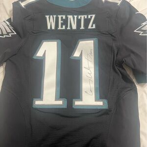 Carson Wentz **SIGNED** Eagles Black Nike Jersey - Authentic Jersey